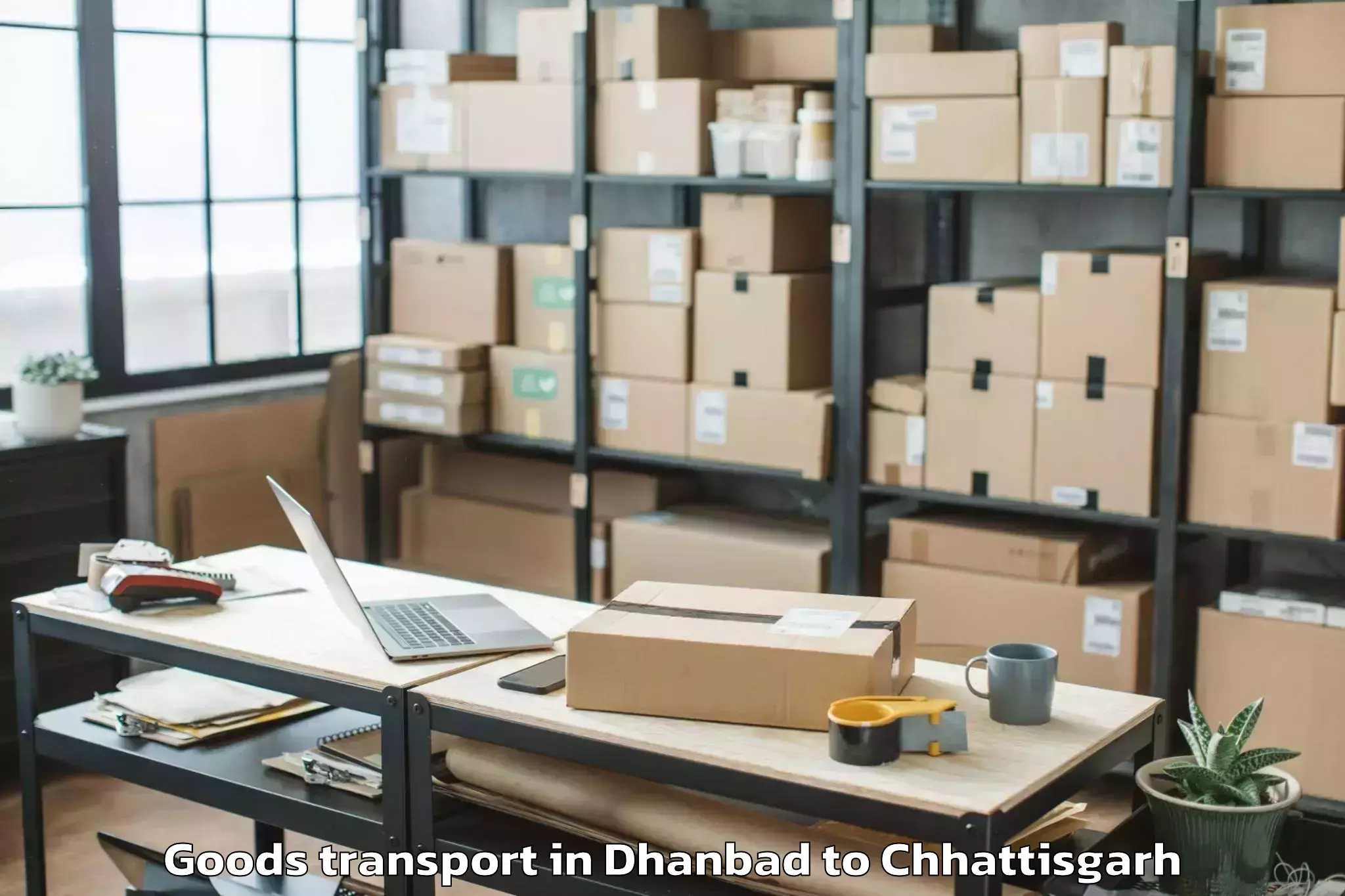 Easy Dhanbad to Chopan Goods Transport Booking